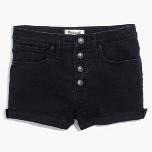 Black Madewell High-waisted Frayed Jean Shorts